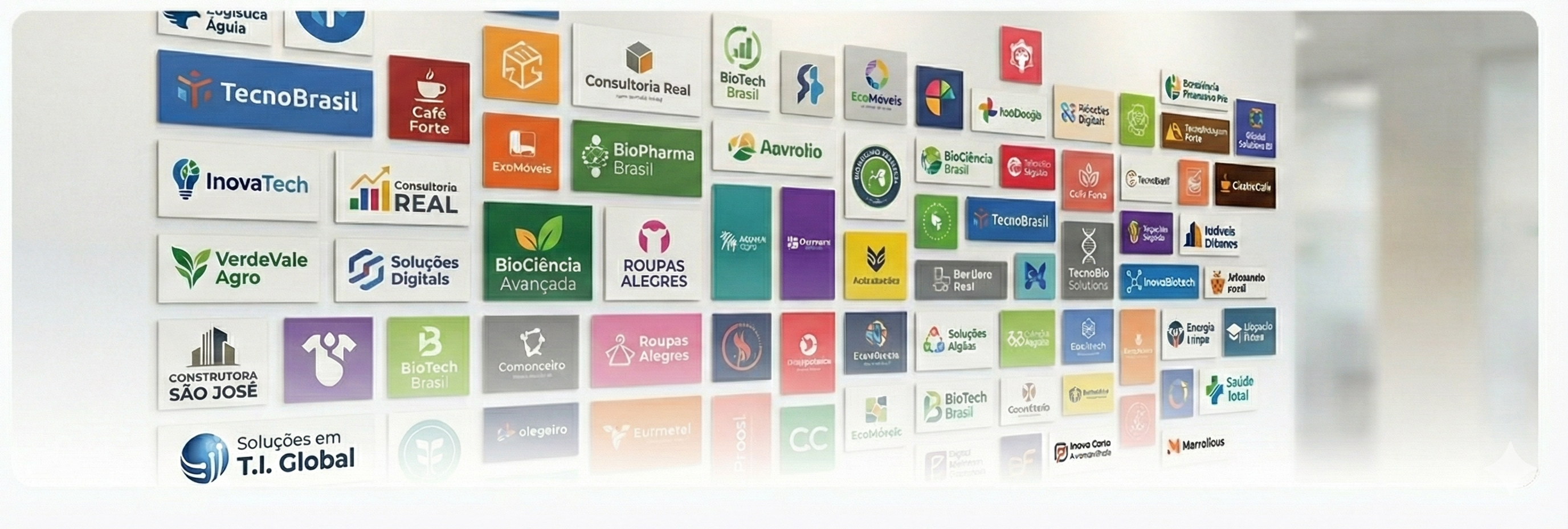 Mosaico de mais de 12.000 empresas que confiam na E-LicitaGov